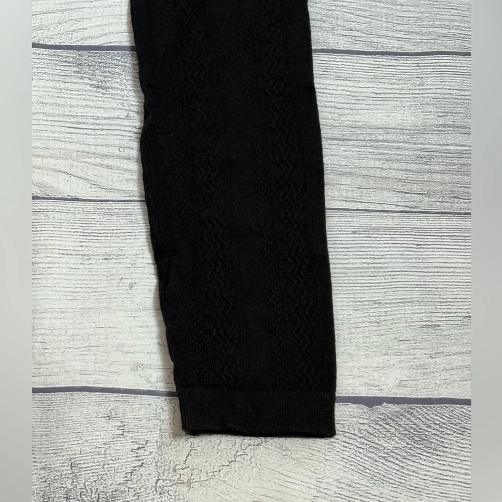 Faded Glory Thick Black Knit Leggings Size L/G (12-16)